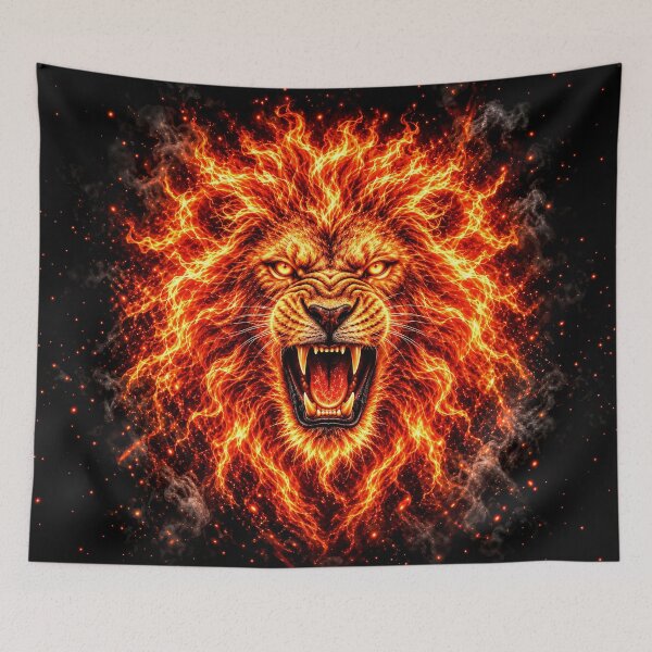 Item preview, Roaring Fire Lion with Flaming Mane designed and sold by Marcu Ioachim.