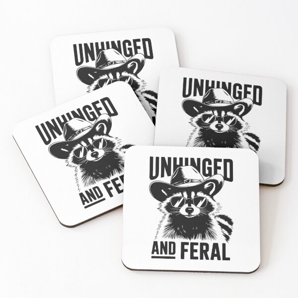 Item preview, Raccoon Unhinged & Feral Raccoon Cowboy Funny Raccoon designed and sold by JaredDeShop.
