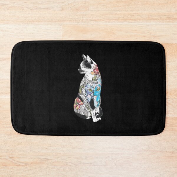 Item preview, Illustrative Feline with Japanese Tattoo Art designed and sold by ALASHAMORGADO.