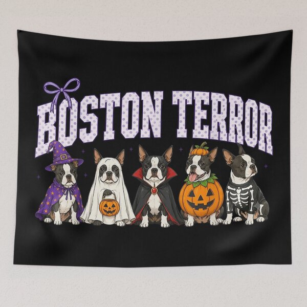 Item preview, Boston Terror Funny Ghost Pumpkin Halloween Dog designed and sold by AnsadoWinu.