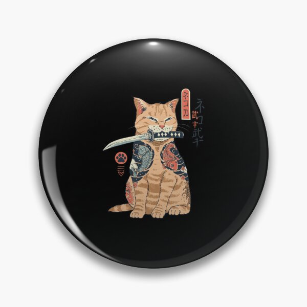 Item preview, Katana Cat Warrior w/ Irezumi Tattoos designed and sold by ALASHAMORGADO.