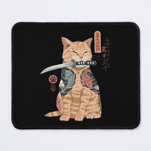 Item preview, Katana Cat Warrior w/ Irezumi Tattoos designed and sold by ALASHAMORGADO.