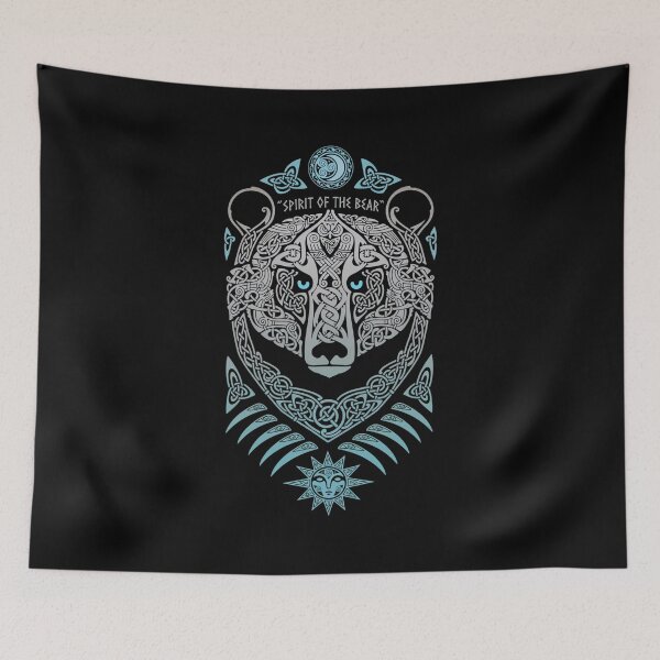 Item preview, Knotwork Mystic Bear Face Sun Moon  designed and sold by ALASHAMORGADO.
