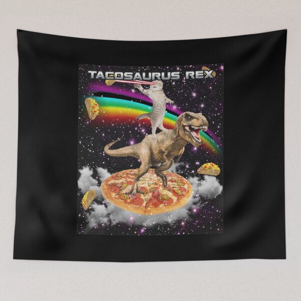 Item preview, Laser Cat Rides T-Rex On Pizza In Space designed and sold by ALASHAMORGADO.