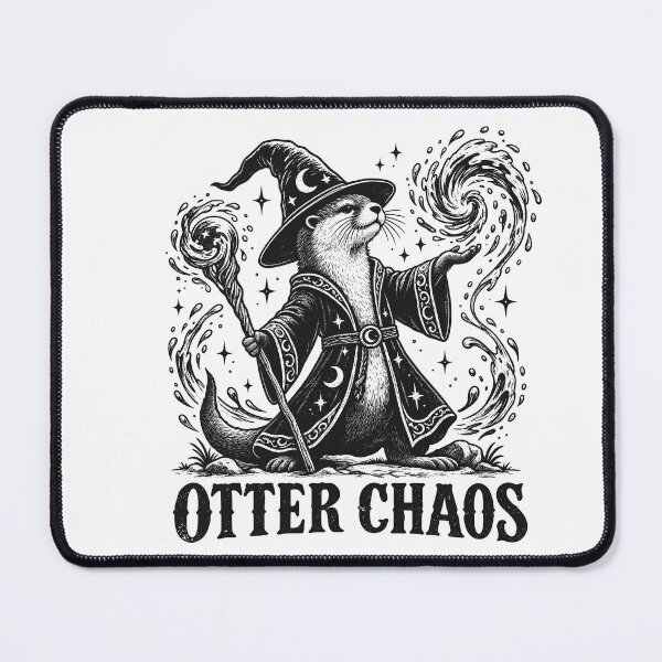 Item preview, Otter Chaos Funny River Otter Wizard, Otter Pun Humor designed and sold by gordonbwyashop.