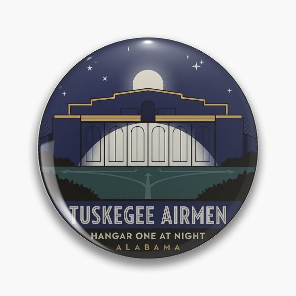 Item preview, Tuskegee Airmen Hangar One Night Art Deco Sticker designed and sold by DetourDgn.