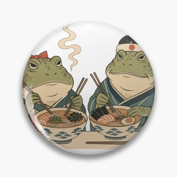 Item preview, Cute Frog Eating Japanese Ramen designed and sold by Litely.