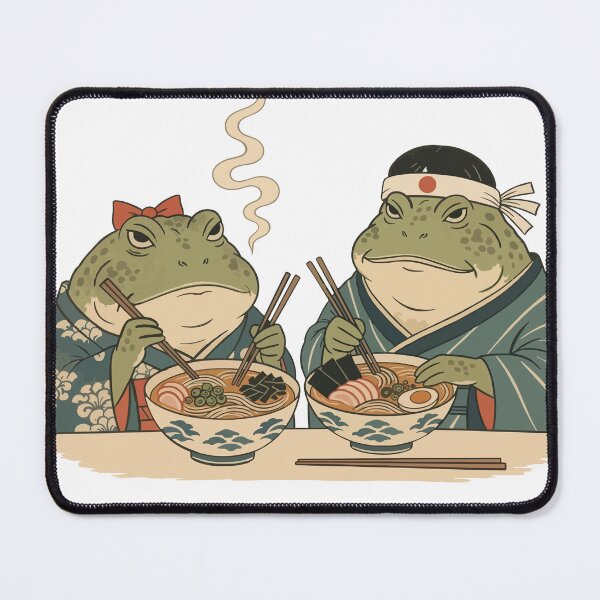 Item preview, Cute Frog Eating Japanese Ramen designed and sold by Litely.