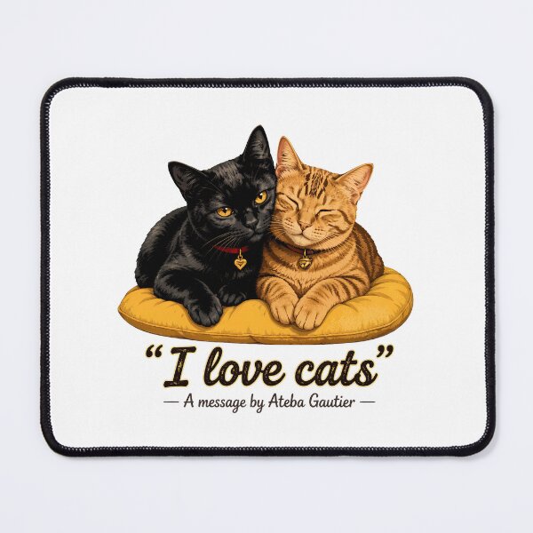 Item preview, I Love Cats Black and Tabby Feline Duo Art designed and sold by SoyLamderma.