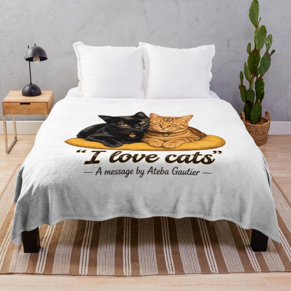 Item preview, I Love Cats Black and Tabby Feline Duo Art designed and sold by SoyLamderma.