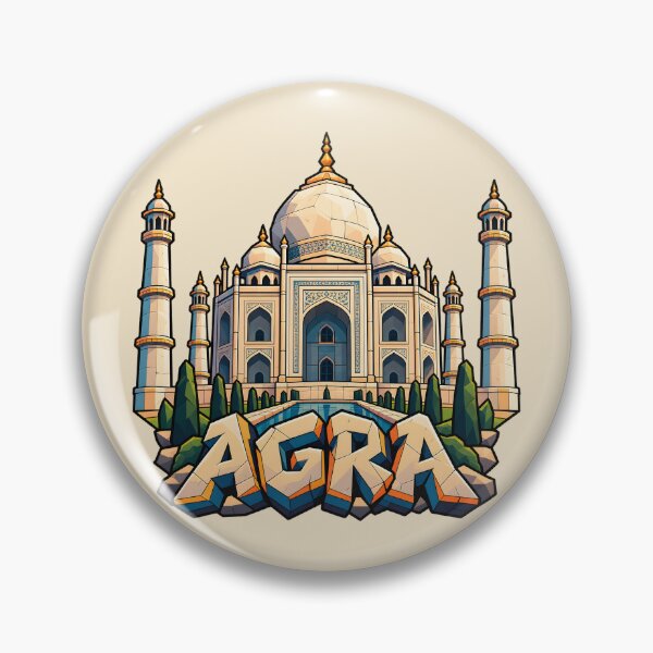 Item preview, Taj Mahal Agra India – Indian Landmark Travel Illustration designed and sold by Leeded.
