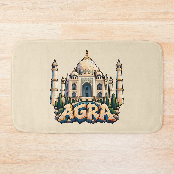 Artikelvorschau, Taj Mahal Agra Indien – Reiseillustration eines indischen Wahrzeichens entworfen und verkauft von Leeded.