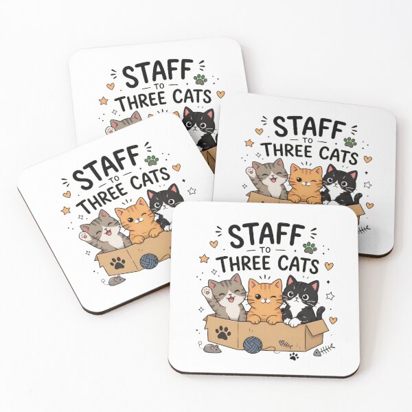Item preview, Staff To Three Cats Cute Cat Lover Gift designed and sold by SoyLamderma.