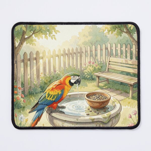Item preview, Birdbath Parrot designed and sold by Wordsmith-Cafe.