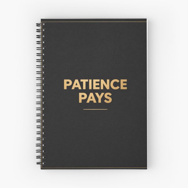Item preview, Patience Pays | Minimalist Gold and Charcoal Quote Print designed and sold by Zaramodo.