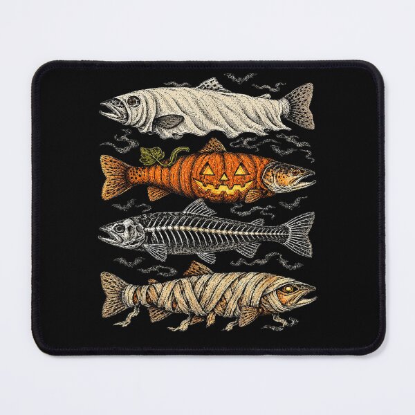 Item preview, Halloween Trout Fish Ghost Pumpkin Skeleton Mummy designed and sold by thecownmz.