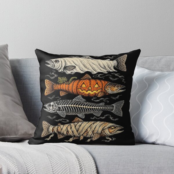 Item preview, Halloween Trout Fish Ghost Pumpkin Skeleton Mummy designed and sold by thecownmz.