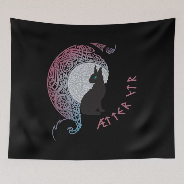 Item preview, Norse Knotwork Creature Moon Silhouette designed and sold by ABIGRENTERIA.
