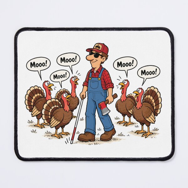 Item preview, Funny Thanksgiving Turkeys Say Moo designed and sold by PRINTIONAL.