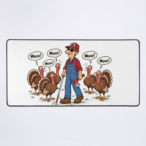 Item preview, Funny Thanksgiving Turkeys Say Moo designed and sold by PRINTIONAL.
