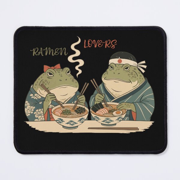 Item preview, Grumpy Frog Eating Japanese Ramen designed and sold by Litely.