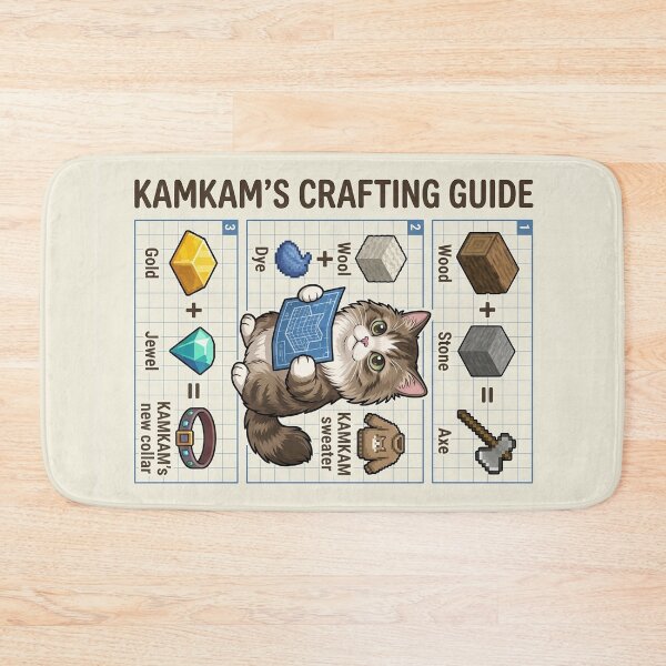 Item preview, KAMKAM's Crafting Guide Funny Gamer Cat Pixel Art designed and sold by PetalsPaws.