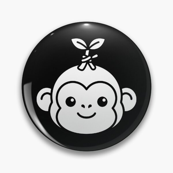 Item preview, Cute Kawaii Baby Monkey Face with Leaf Sprout Line Art designed and sold by seven things shop.