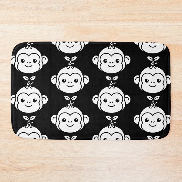 Item preview, Cute Kawaii Baby Monkey Face with Leaf Sprout Line Art designed and sold by seven things shop.