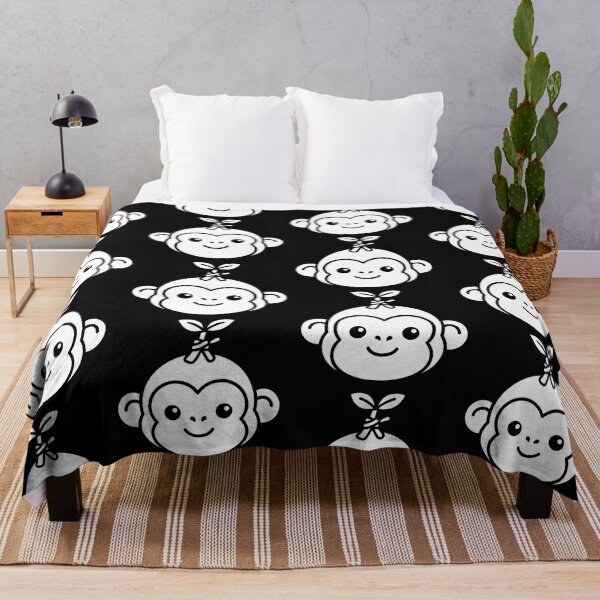 Item preview, Cute Kawaii Baby Monkey Face with Leaf Sprout Line Art designed and sold by seven things shop.