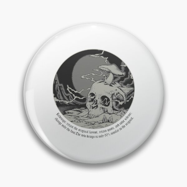 Item preview, Macabre Skull & Mushroom Moonscape Emblem designed and sold by MONALAMOUREA.