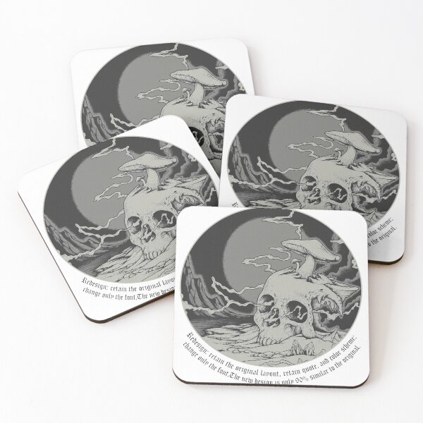 Item preview, Macabre Skull & Mushroom Moonscape Emblem designed and sold by MONALAMOUREA.