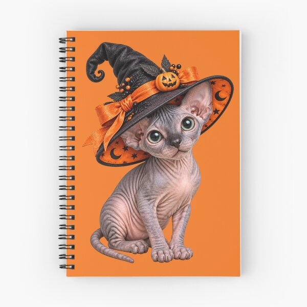 Item preview, Spooky Sphynx Cat Witch with Pumpkin Hat and Halloween Magic designed and sold by MythicMood.