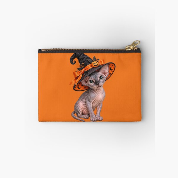 Item preview, Spooky Sphynx Cat Witch with Pumpkin Hat and Halloween Magic designed and sold by MythicMood.