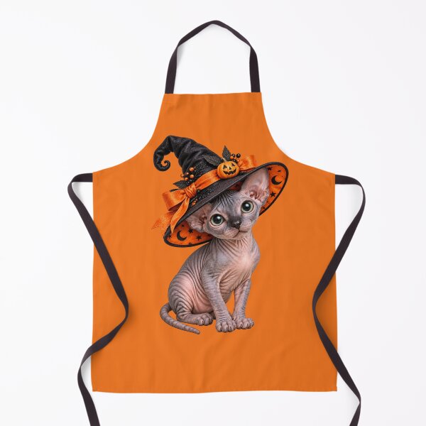 Item preview, Spooky Sphynx Cat Witch with Pumpkin Hat and Halloween Magic designed and sold by MythicMood.