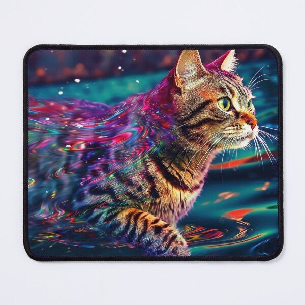 Item preview, Neon Cat Running Through City Water designed and sold by MongLongStudio.