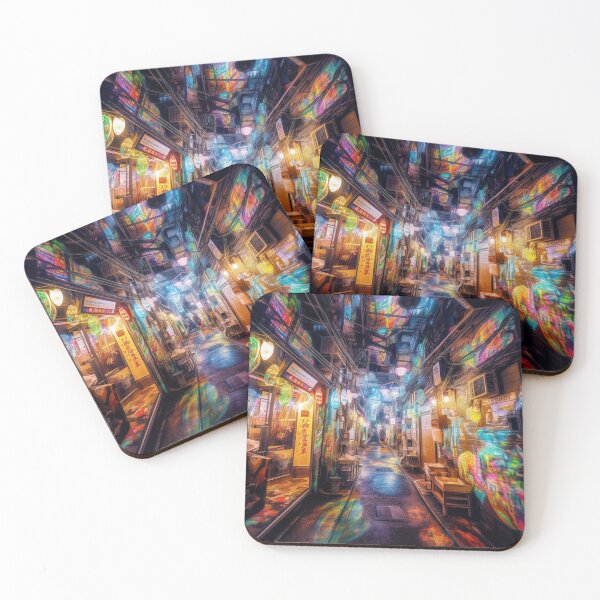 Item preview, Rainbow Neon Tokyo Alley At Night designed and sold by MongLongStudio.