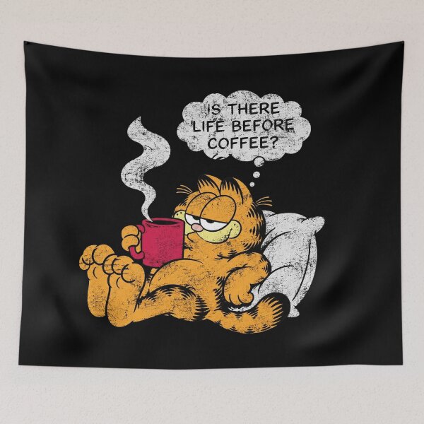 Item preview, Garfield Is There Life Before Coffee Retro Cartoon Cat designed and sold by AzulAdams.