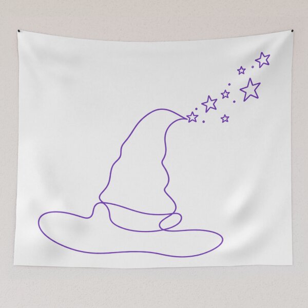 Item preview, Minimalist Witch Hat Line Art Magic Sparkle Wizard TTRPG Role Play designed and sold by Yellowriversss.