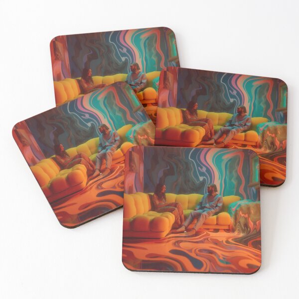Item preview, Two People On Melting Orange Sofa designed and sold by MongLongStudio.