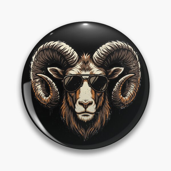 Item preview, Cool Ram Head with Sunglasses Vintage Animal Mascot Graphic designed and sold by seven things shop.