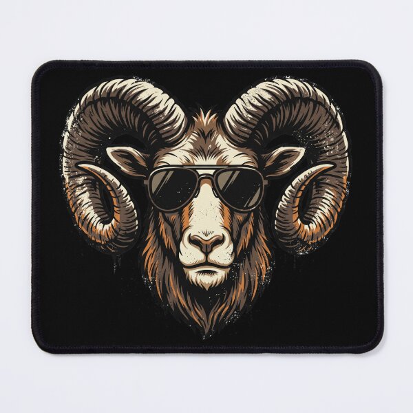 Item preview, Cool Ram Head with Sunglasses Vintage Animal Mascot Graphic designed and sold by seven things shop.