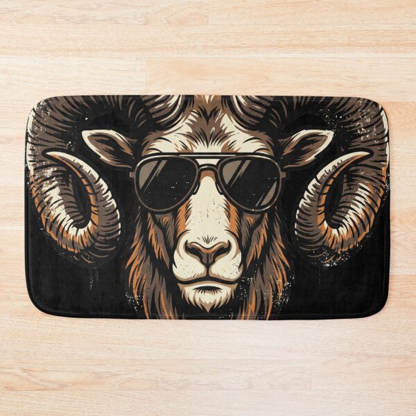 Item preview, Cool Ram Head with Sunglasses Vintage Animal Mascot Graphic designed and sold by seven things shop.