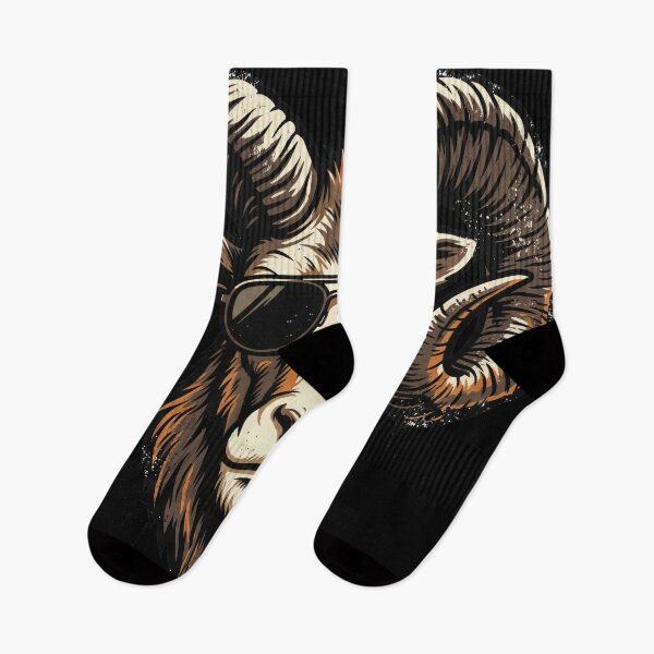 Item preview, Cool Ram Head with Sunglasses Vintage Animal Mascot Graphic designed and sold by seven things shop.