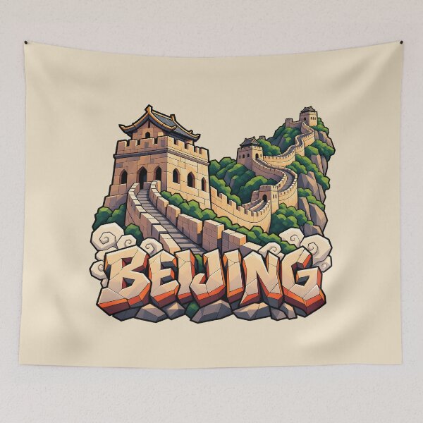 Item preview, Great Wall of China Beijing – Chinese Landmark Travel Illustration designed and sold by Leeded.