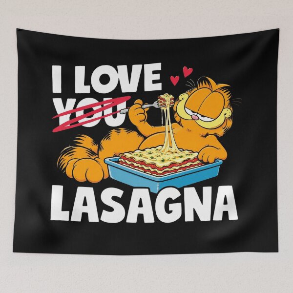 Item preview, Garfield I Love Lasagna Retro Cartoon Cat Comic Character designed and sold by AzulAdams.