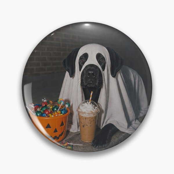 Item preview, Dog Ghost Boo Iced Coffee Pumpkin Halloween designed and sold by Stivaktis Art Daily.
