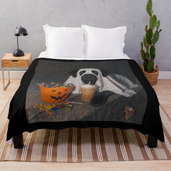 Item preview, Dog Ghost Boo Iced Coffee Pumpkin Halloween designed and sold by Stivaktis Art Daily.