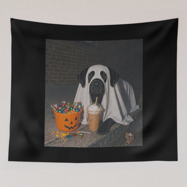 Item preview, Dog Ghost Boo Iced Coffee Pumpkin Halloween designed and sold by Stivaktis Art Daily.