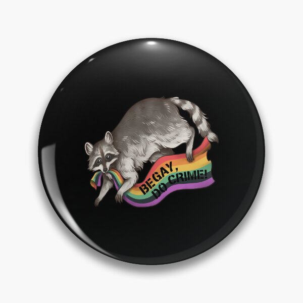 Item preview, Raccoon Holding Pride Flag Be Gay Do Crime designed and sold by CYNTHTHOMPSON.