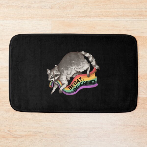 Item preview, Raccoon Holding Pride Flag Be Gay Do Crime designed and sold by CYNTHTHOMPSON.